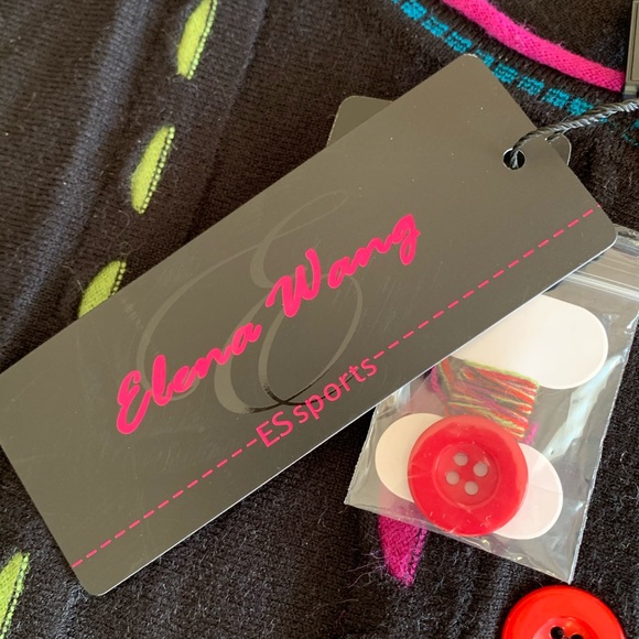 Elena Wang Black Knit Multi Colour Button Cardigan, size Medium, ES sports - Picture 4 of 7